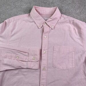 Gap Shirt Mens Medium Pink Untucked Fit Stretch Oxford Button Down OCBD Business